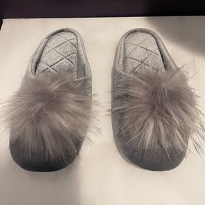 Inc grey Pom slippers